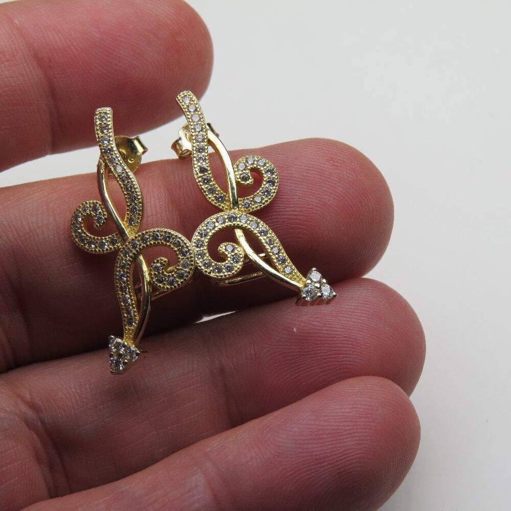 Sterling Silver 18k Plated Earring